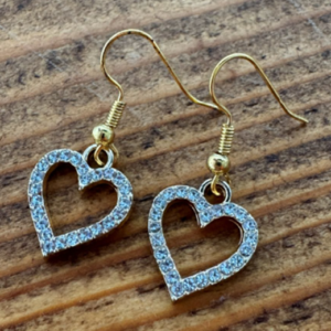 Crystal Heart Drop Earrings